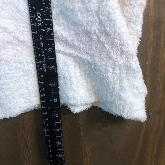 LC Lauren Conrad Womens Sweater White Pink Stripe Super Soft Puff Sleeve Large - Picture 10 of 14